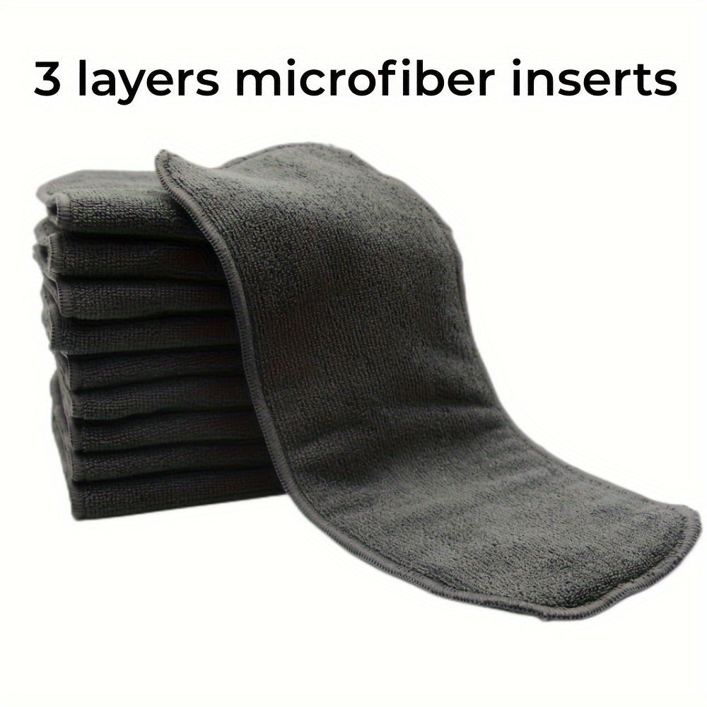 Reusable Charcoal Bamboo Cloth Diaper Inserts for Newborns Grey 2 or 10 Pack