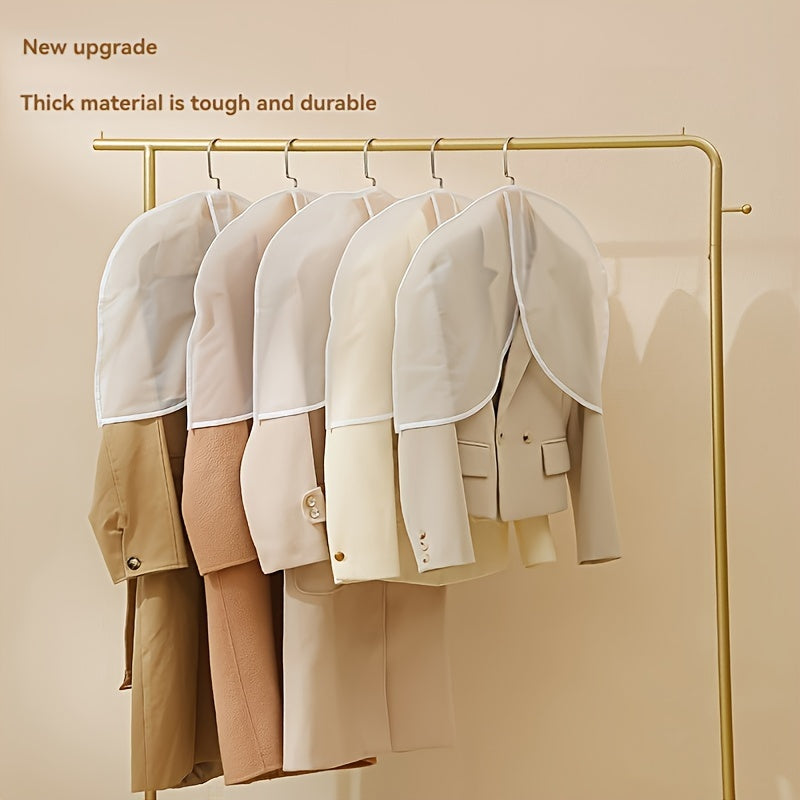 Set of 5 Polyester Garment Covers with Dust Protection for Closet Storage