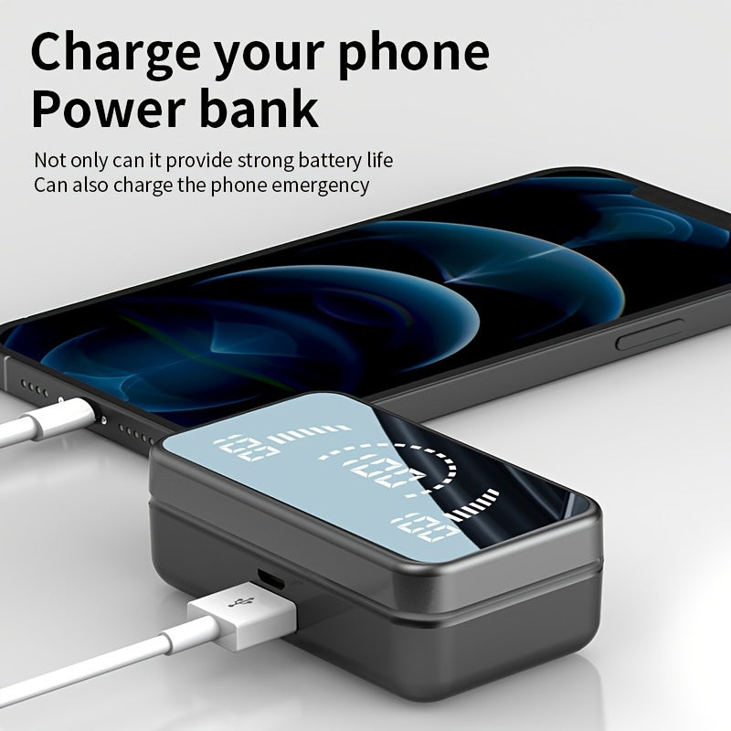 Wireless Headphones with LED Display Noise Reduction Touch Control HIFI Sound