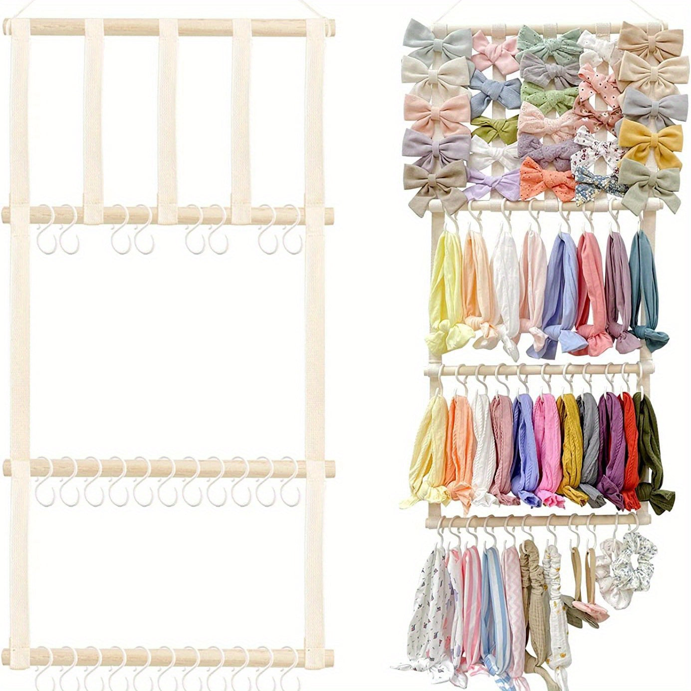 Hair Accessories Organizer for Baby Girls Hanging Storage for Hair Bows and Headbands