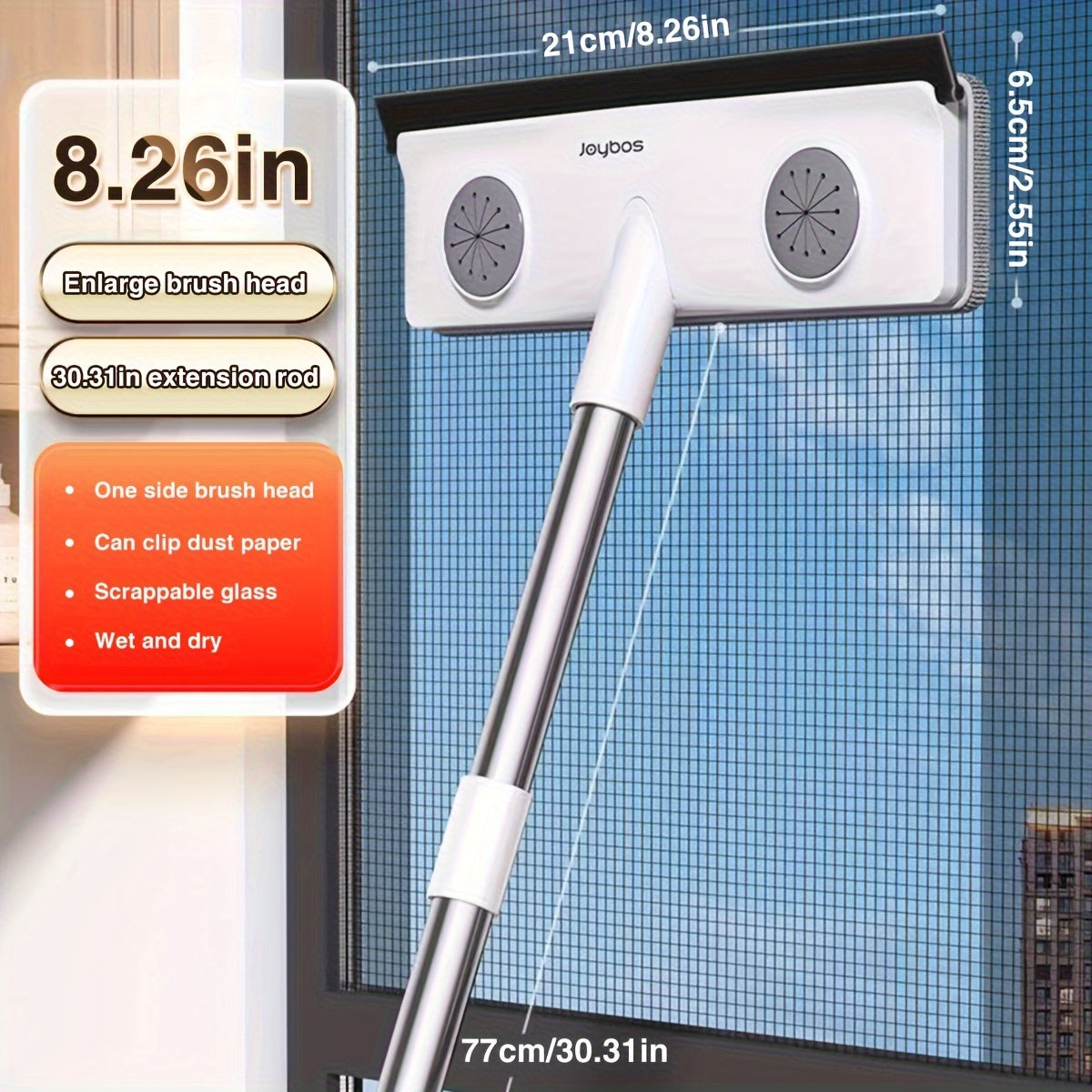 2-in-1 Window Cleaning Brush and Squeegee Set with Cloths for Glass and Outdoor Cleaning