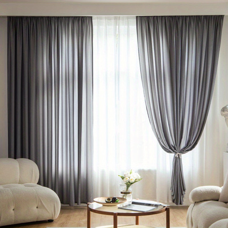 Gray Velvet Curtain for Privacy and Home Decor Semi-Sheer Rod Pocket 1 Piece