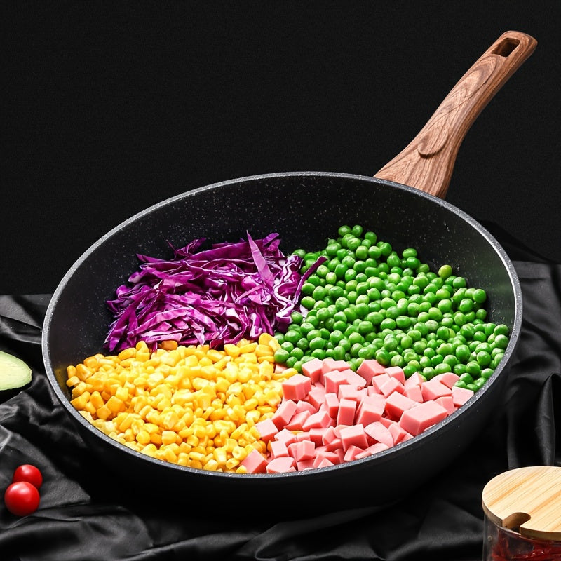 Sartén antiadherente negra para bistec, huevos, panqueques, estufa de gas y magnética