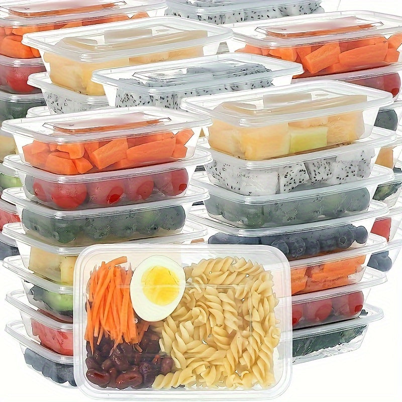 Set of 10 Reusable 22oz Plastic Meal Prep Containers with Locking Lids