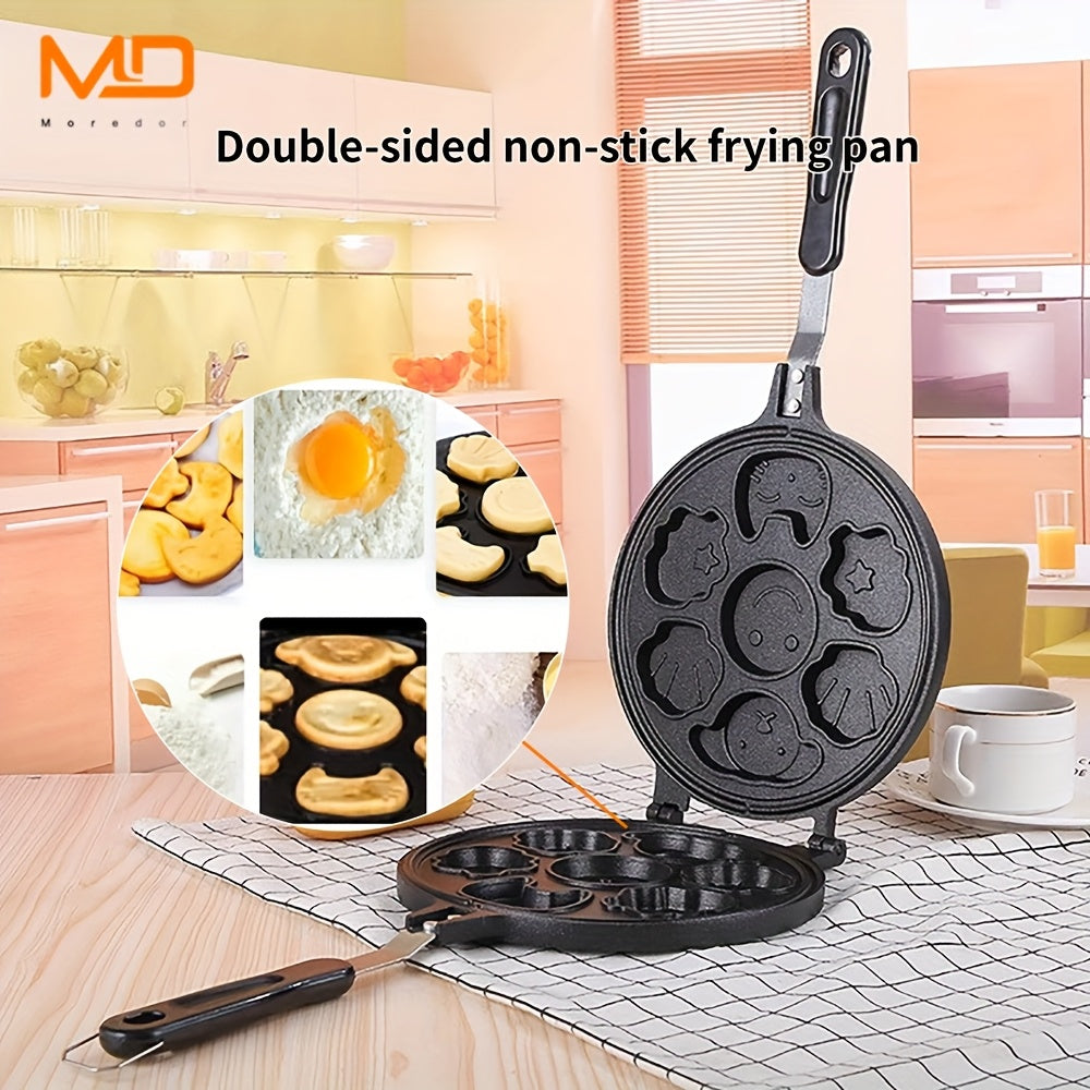 7 teshikli yopishmaydigan qovurilgan pan, pankeklar, burgerlar, pechenelar uchun ko‘p funksiyali nonushta mashinasi