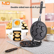 7 teshikli yopishmaydigan qovurilgan pan, pankeklar, burgerlar, pechenelar uchun ko‘p funksiyali nonushta mashinasi