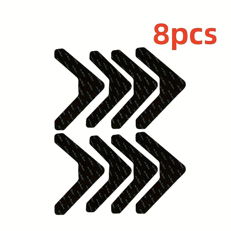 Dual-Sided Carpet Tape for Wood and Tile Floors Non-Slip Reusable Black Grip Strips