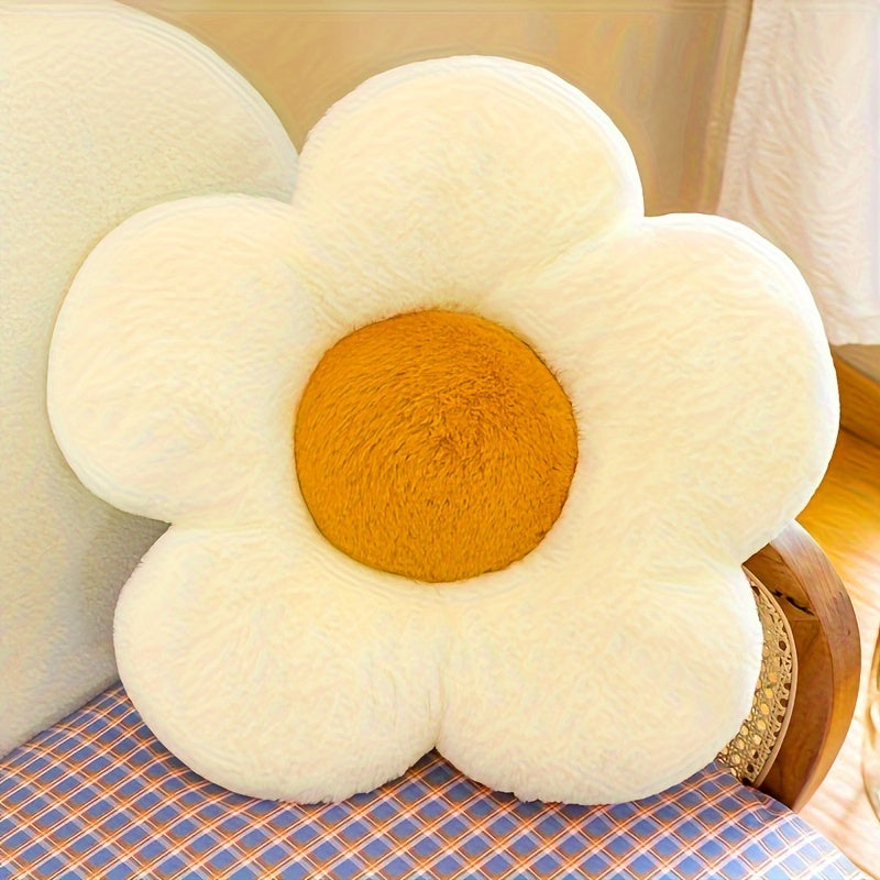 Flower Plush Pillow for Bedroom Sofa Decor with Fruit Embroidery 1 Pc