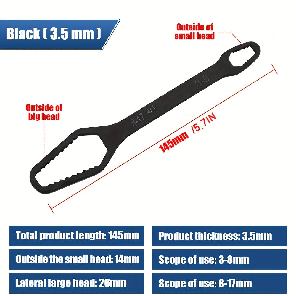 Double-Ended Plum Wrench 3.5mm Thickness for Screws and Nuts 8-22mm/3-17mm