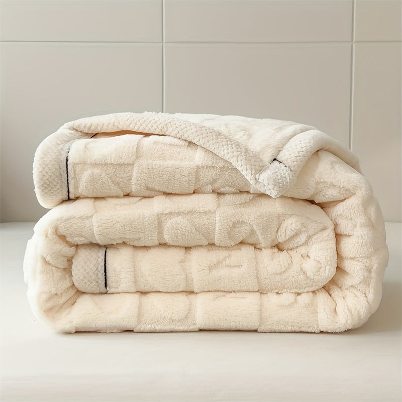 Geometric Coral Fleece Throw Blanket Soft Cozy Lightweight Versatile for Couch Bed