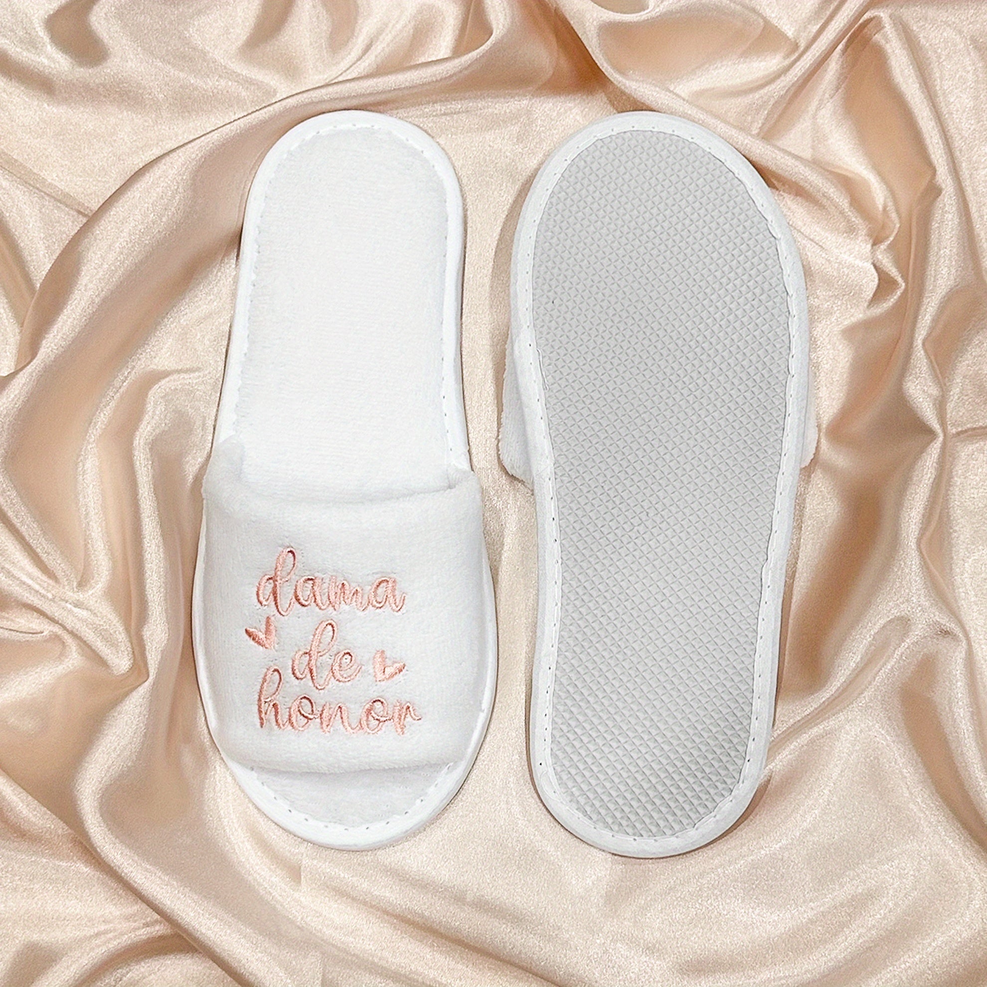 Women's Embroidered Slip-On Slippers EVA Sole Indoor Outdoor Wedding Bridesmaid