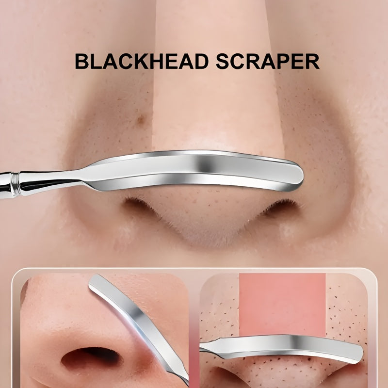 Uniseks zanglamaydigan po'latdan yasalgan, ikki tomonlama qora nuqta olib tashlash uchun asbob, gipoallergik