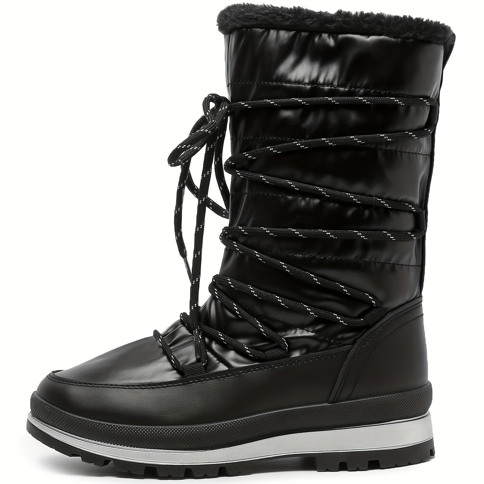 Women's Mid-Calf Leather Boots for Fall and Winter