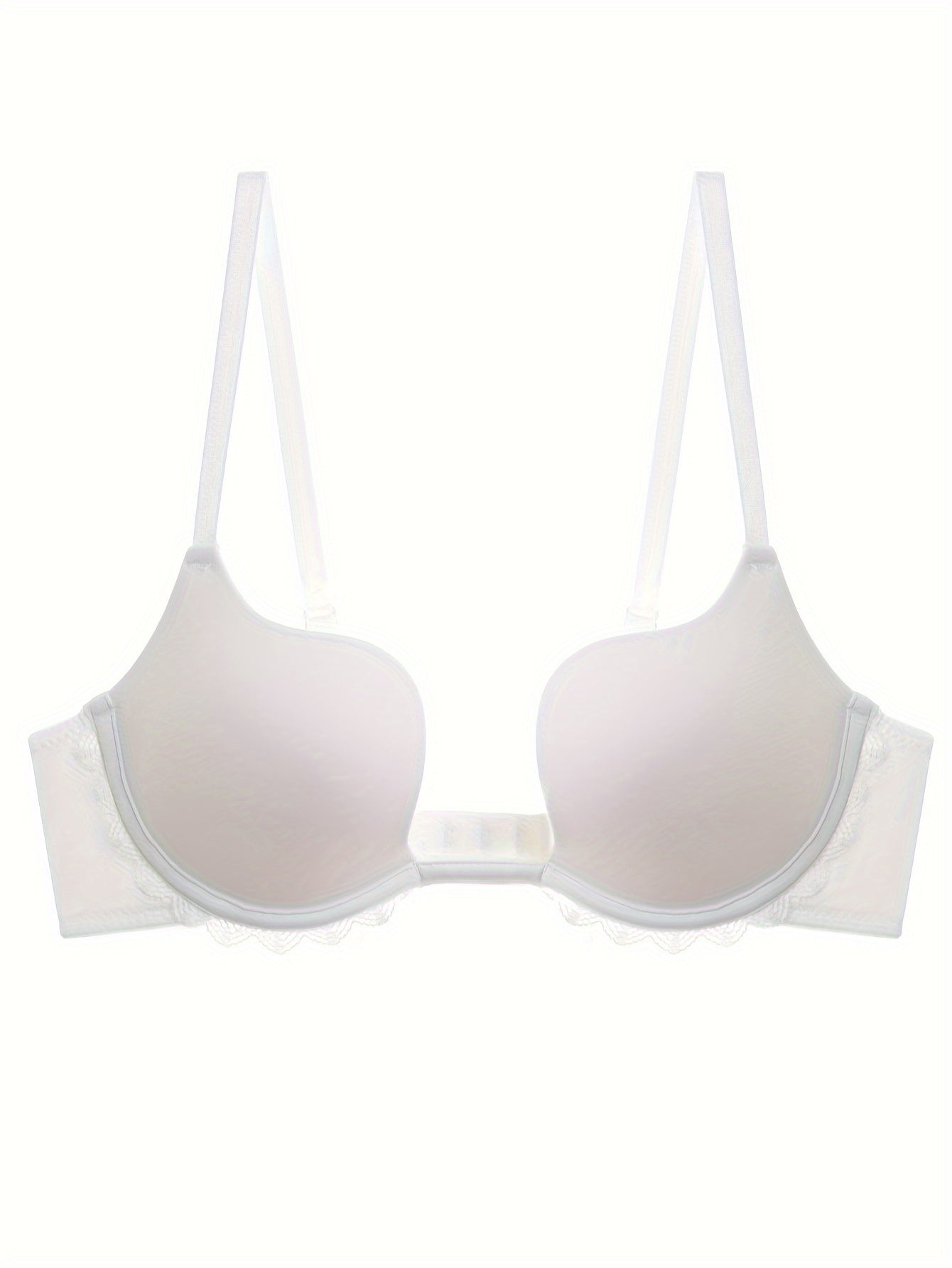 Women's Lace Trim Plunge Underwire Bra Comfortable Sexy