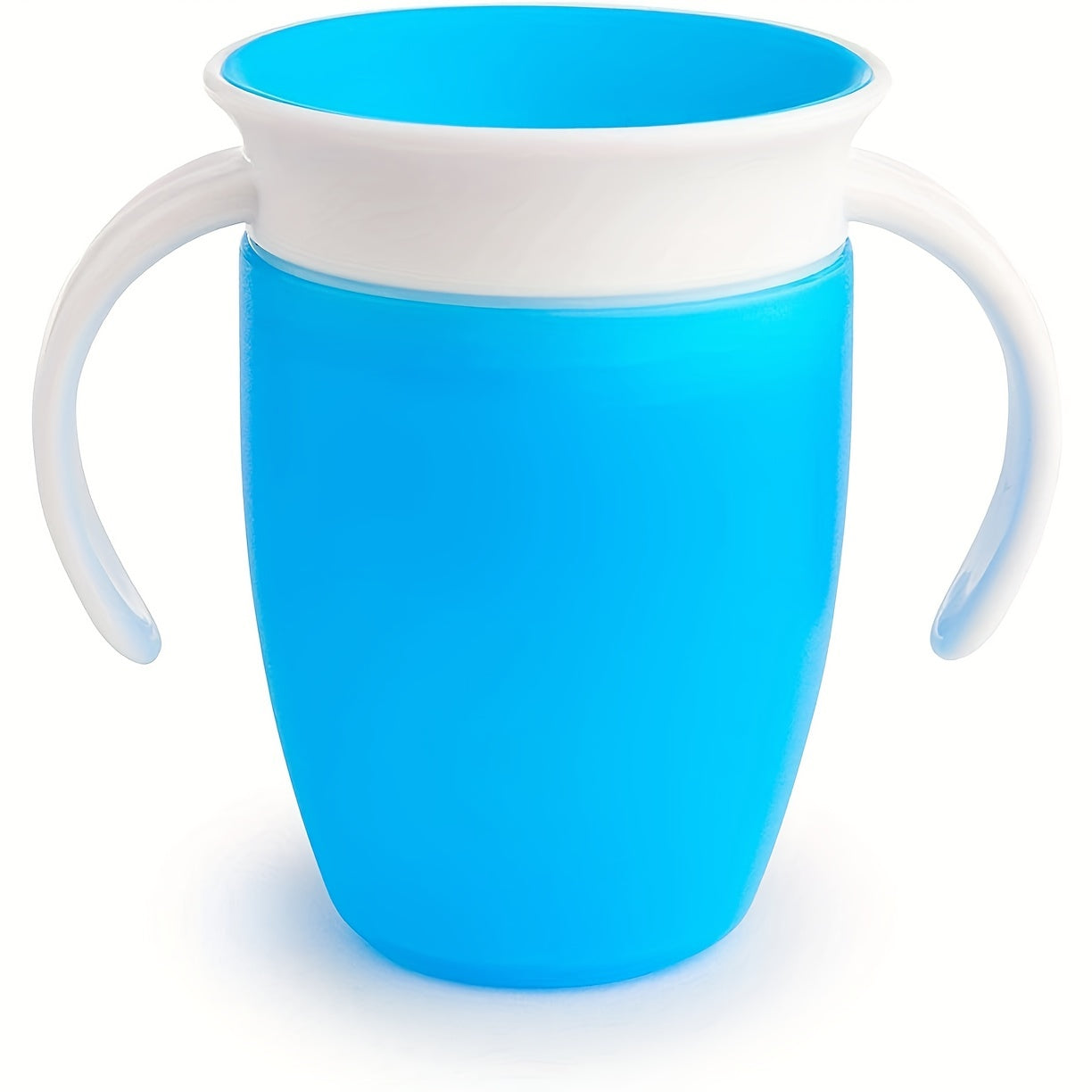 Pink and White Leak-Proof Training Cup for Young Children with Easy-Grip Handles