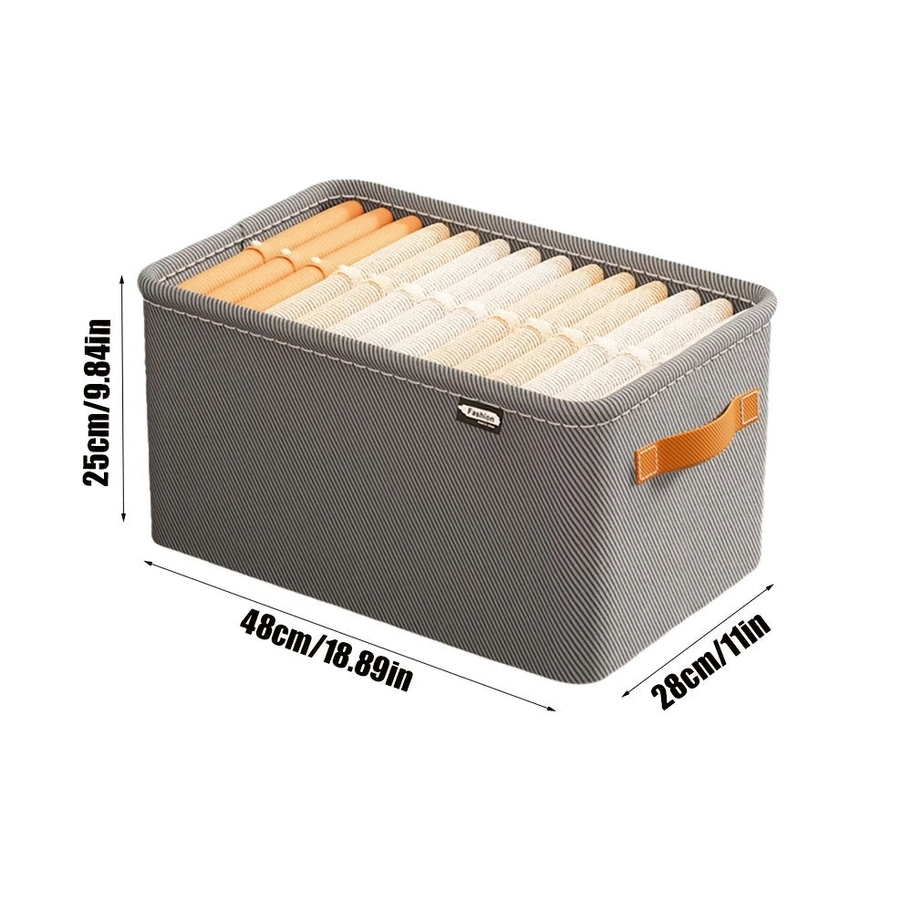 Gray Non-Woven Fabric Storage Bins with Handles for Clothes and Home Organization Set of 4