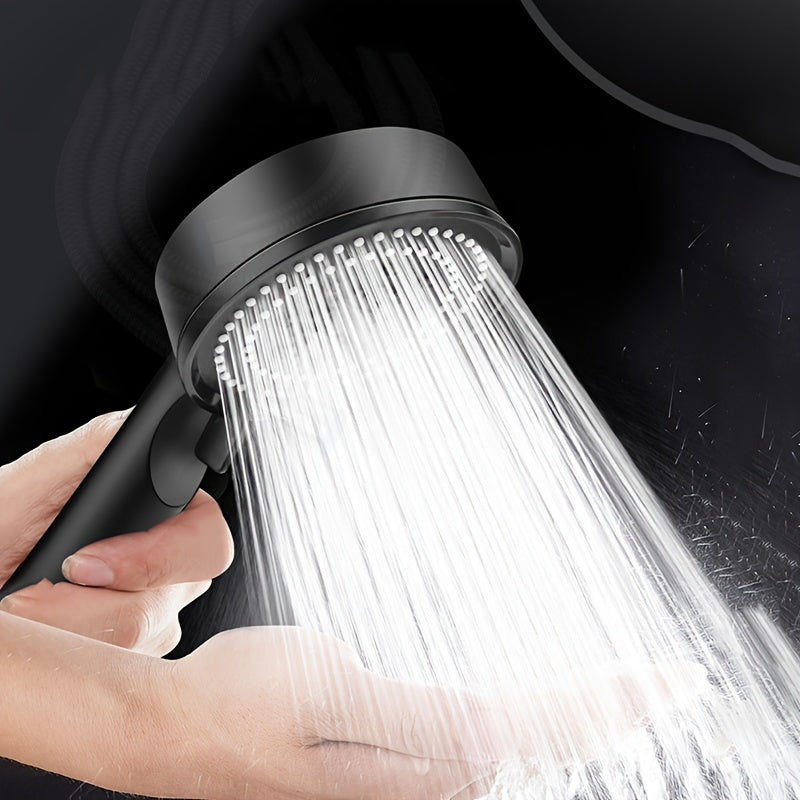 Handheld Shower Head with 5 Water Flow Modes, Hose, Bracket, and Gold Accessories