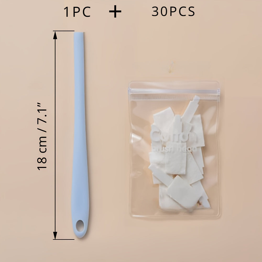 30-Pack Disposable Toilet Brush Set Long Handle Bathroom Cleaning Polypropylene