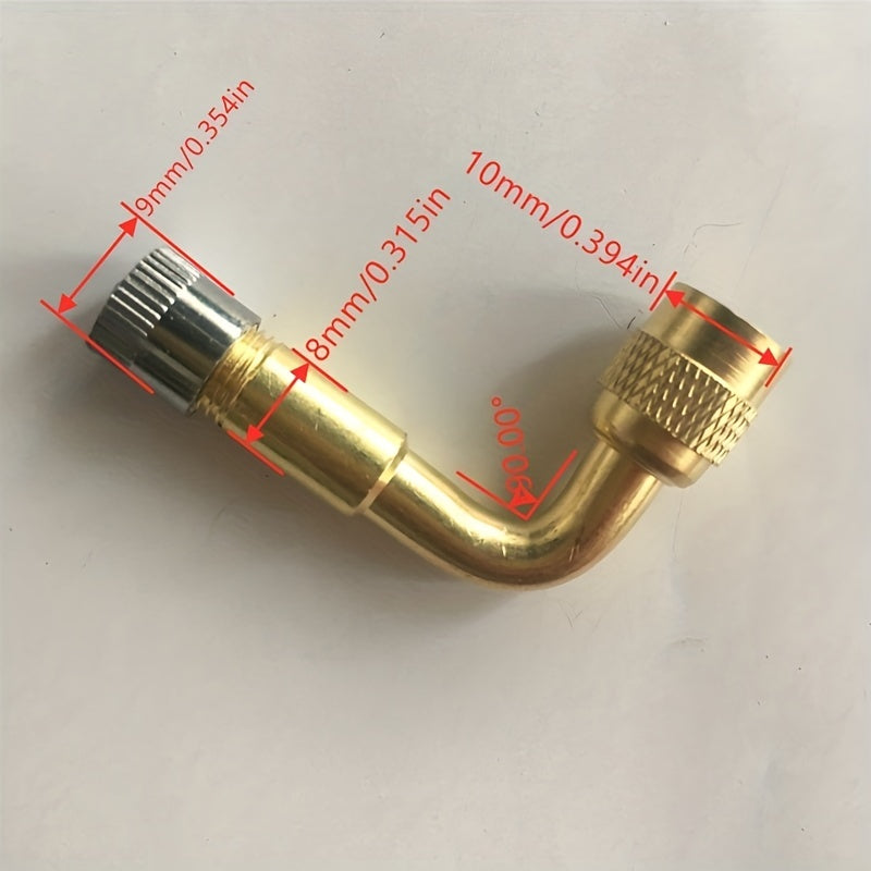 Motorcycle Copper Valve Adapter Tire Tube Extension Silver 90 Degree