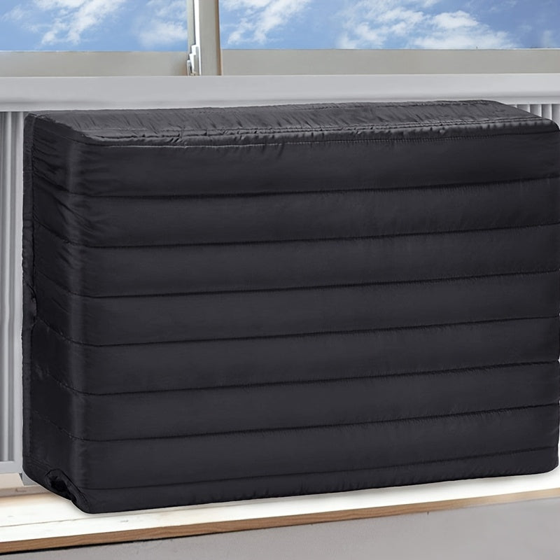 Black Window Air Conditioner Cover 43.18x33.02x7.62cm Dust Water Resistant Outdoor