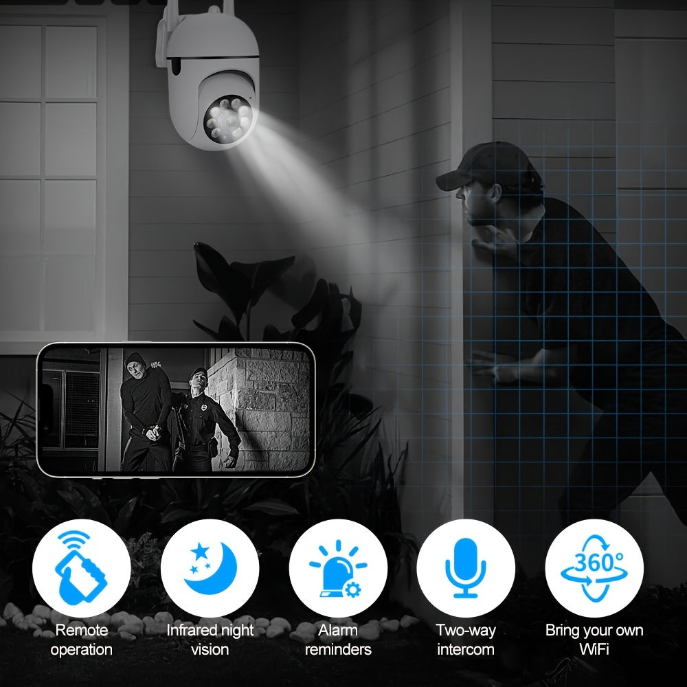 Wireless HD Security Camera with 1080P Night Vision AI Motion Detection 355° Intercom Indoor Outdoor