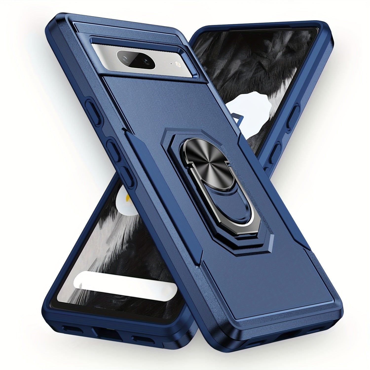 Shockproof Magnetic Phone Case with Metal Ring for Google Pixel 6 7 8 6a 7 Pro 8 Pro 8a