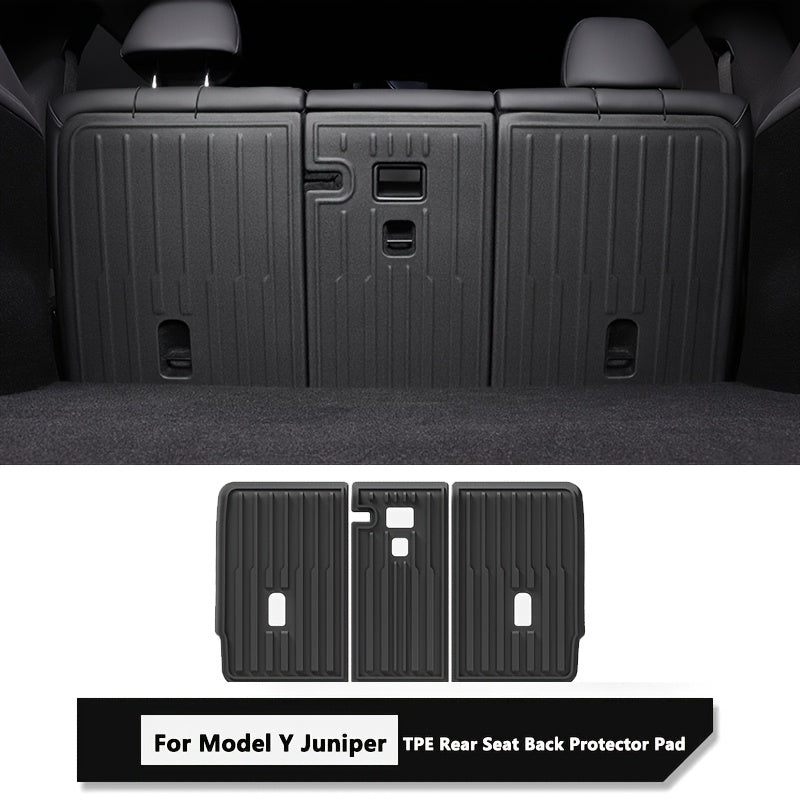 All-Weather Waterproof Seat Back Protector for Tesla Model Y Black Ribbed Cargo Liner