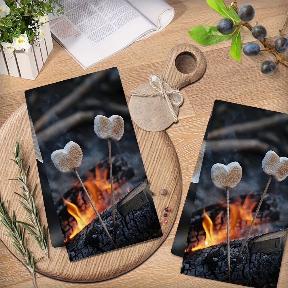 2 Pieces Ultra Soft Kitchen Towels for Roasting Marshmallows 16x24 Inches