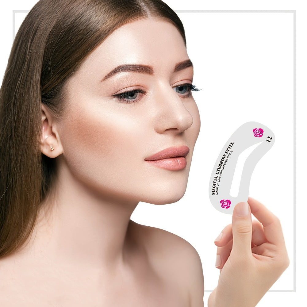 Ayollar uchun qosh shakllantirish shablonlari to'plami, makiyaj va go'zallik modellash uchun