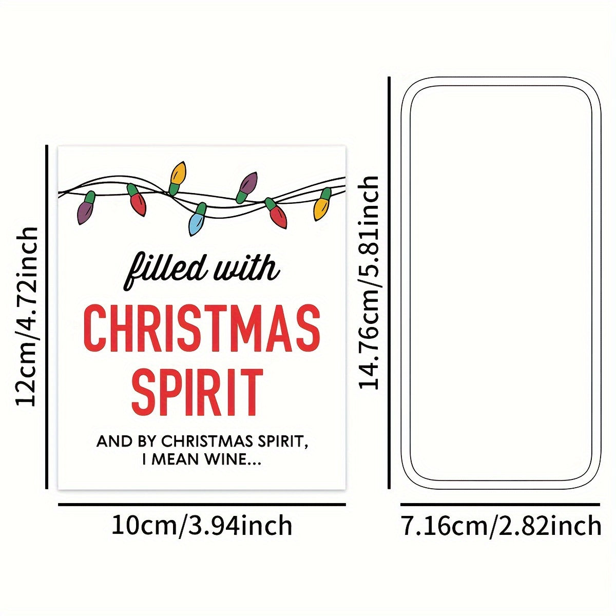 Set of 4 Christmas Wine Bottle Stickers 9.91x11.94cm Festive Naughty List Decals