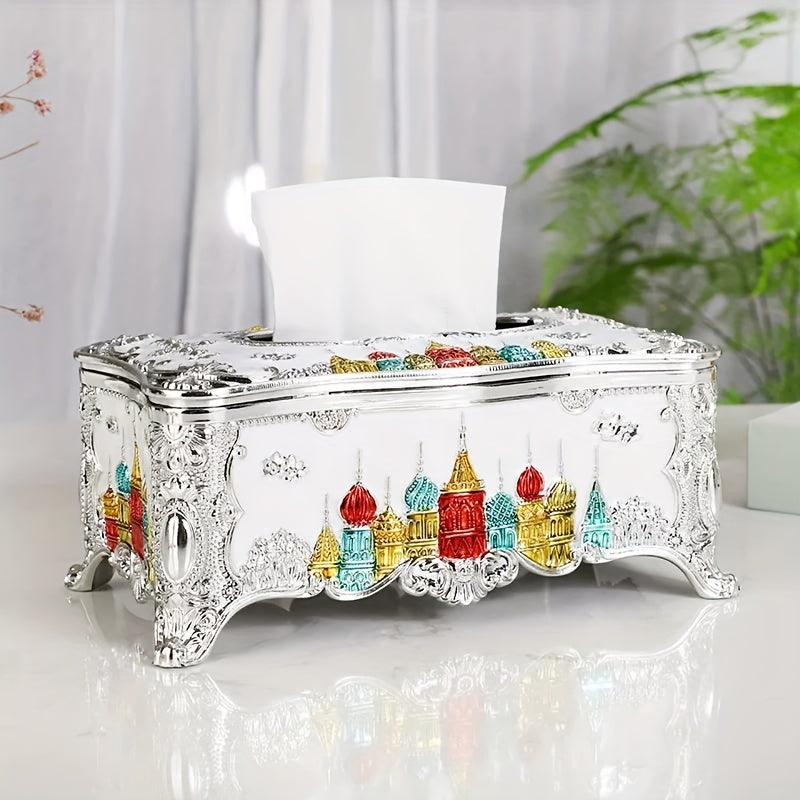 Rose Relief Tissue Box Luxury Design for Household and Commercial Use