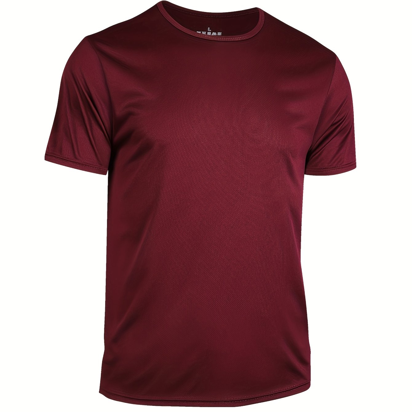 Men's Quick-Dry Athletic T-Shirt Breathable Moisture-Wicking Solid Color Crew Neck for Gym Running