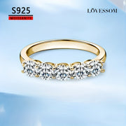 Ladies' Moissanite Ring 1.5 Carat Retro Silver Wedding Party Jewelry