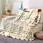 German Letter Blanket for Son Soft Warm Flannel Throw for Couch Bed Travel