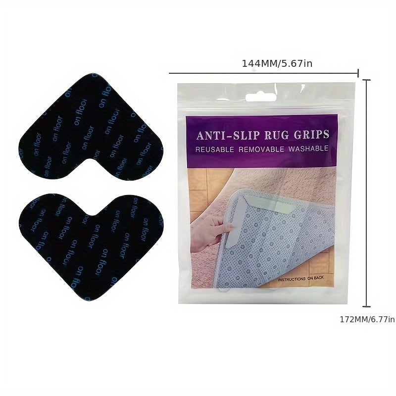 Set of Four Non-Slip Carpet Stickers for Rugs, Durable, Easy to Use