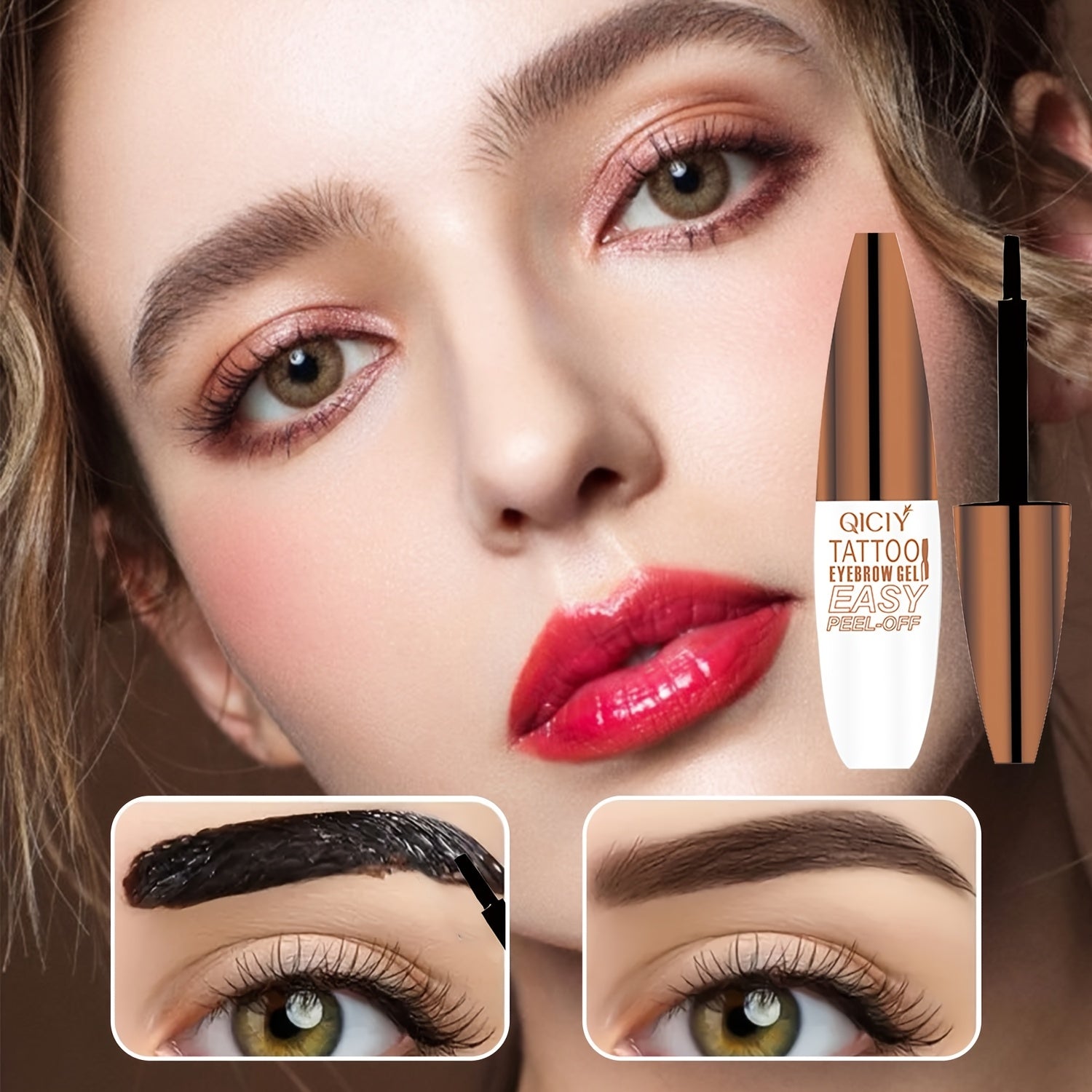Tinte de cejas a prueba de agua y de larga duración para un efecto 3D natural marrón