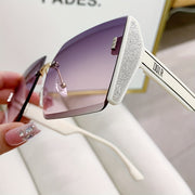 Unisex Rimless Sunglasses Large Gradient Lenses Summer Beach Travel