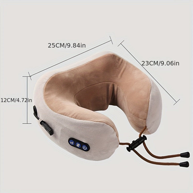 Electric Neck Massage Pillow U-Shaped Rechargeable USB Powered