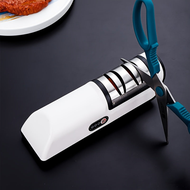 Electric Knife Sharpener for Fast Kitchen Knife Sharpening, Compact and Easy to Use