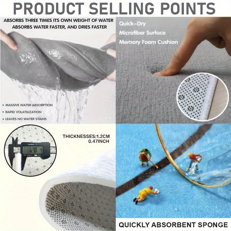 Holiday Christmas Horse Doormat Non-Slip Washable Water-Resistant for Kitchen or Living Room