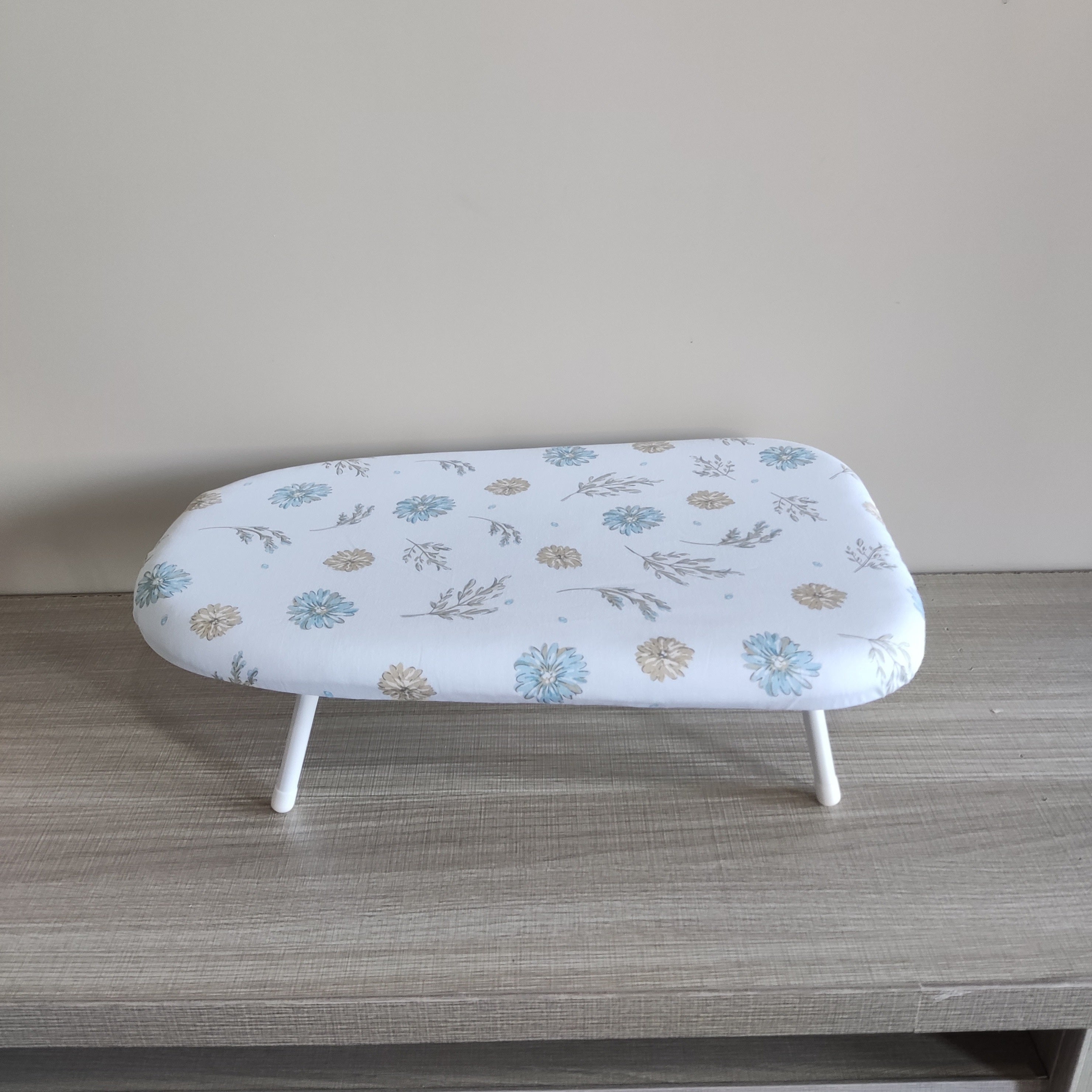 Compact Floral Ironing Board Foldable Tabletop Clothes Pressing Pad