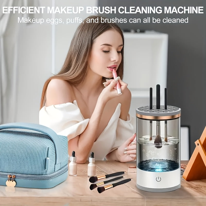 Electric Makeup Brush Cleaner USB Powered Hands-Free Travel and Home Use