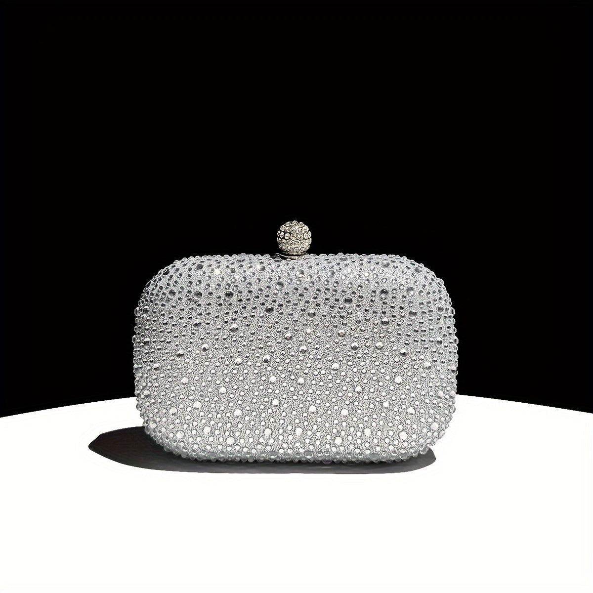 Emerald Green Handbag with Gold Chain Rhinestone Evening Bag for Formal Events