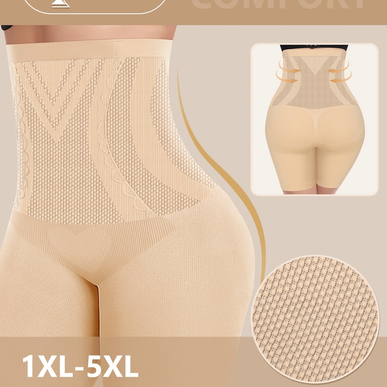 High-Waist Shaping Shorts for Women Tummy Control Slimming Underwear Breathable Nylon