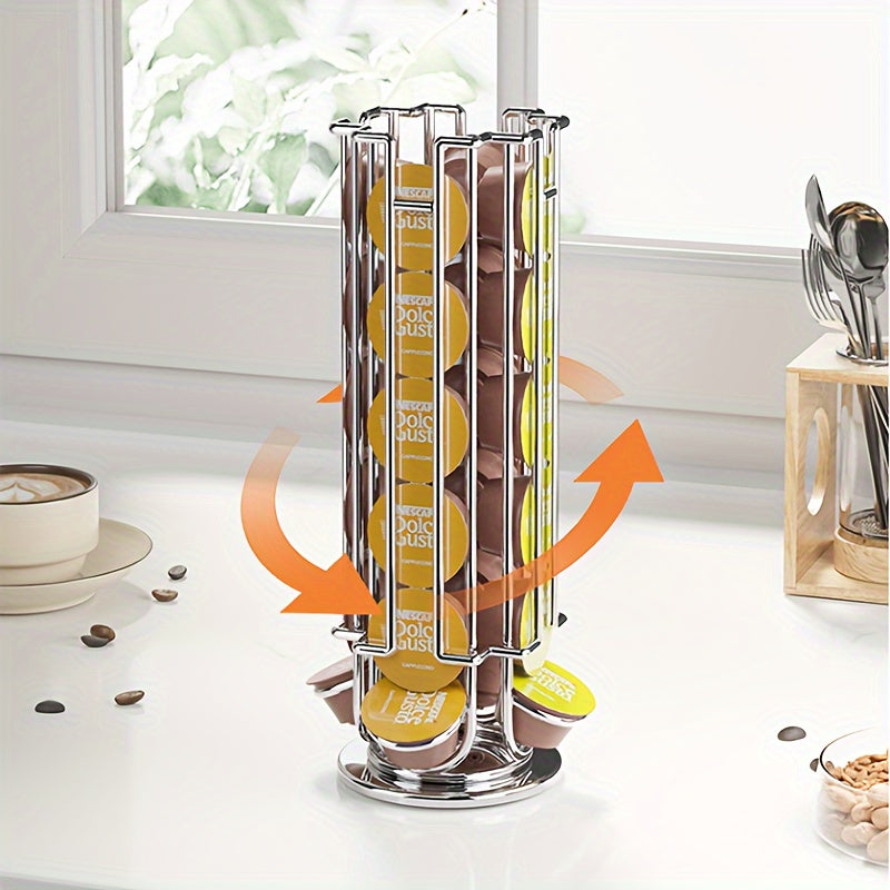 Coffee Capsule Storage Rack Metal Multi-Row Countertop Holder Holds 24