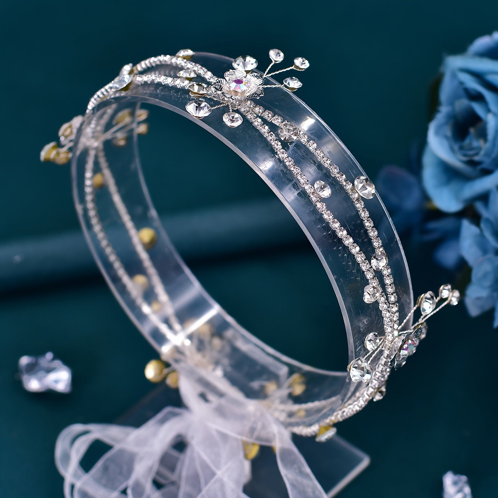 Women's Silver Rhinestone Cross Waist Belt for Wedding Gowns and Formal Outfits