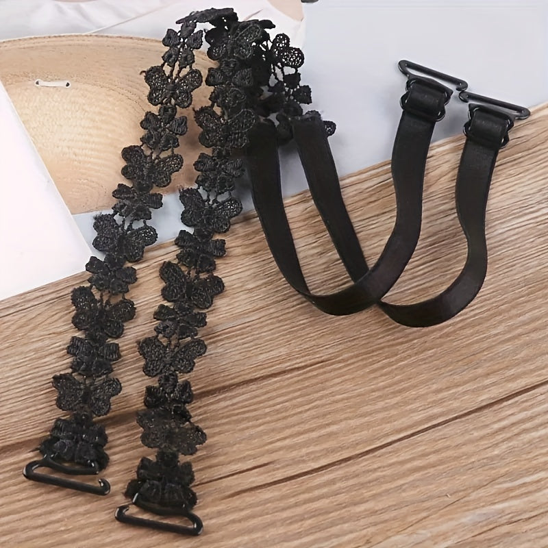 Women's Lace Bras with Invisible Straps Halter Cross-Back Floral Nylon Lingerie