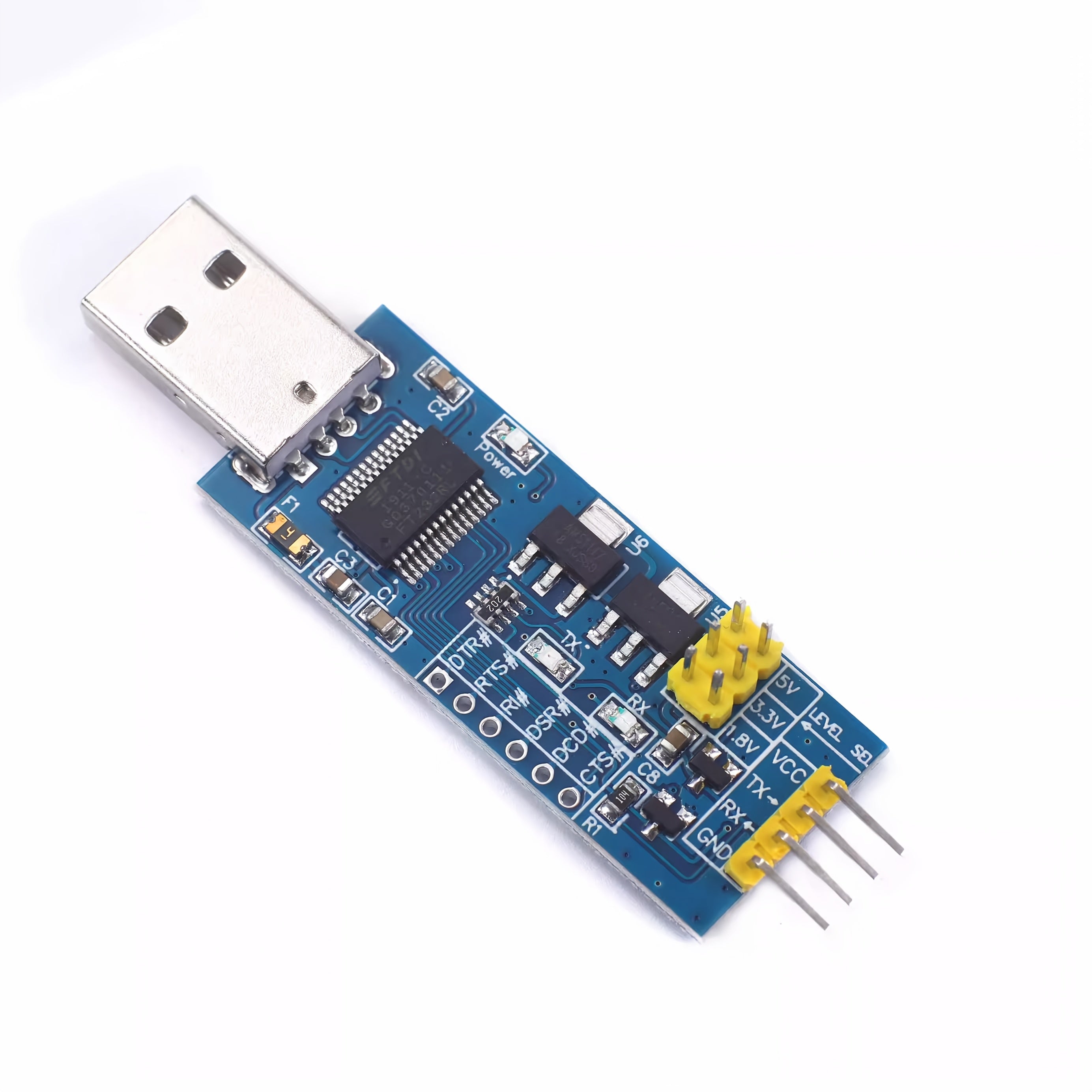 Adaptador USB a serie TTL con fuente de alimentación de 5V/3.3V/1.8V y material de fibra de vidrio