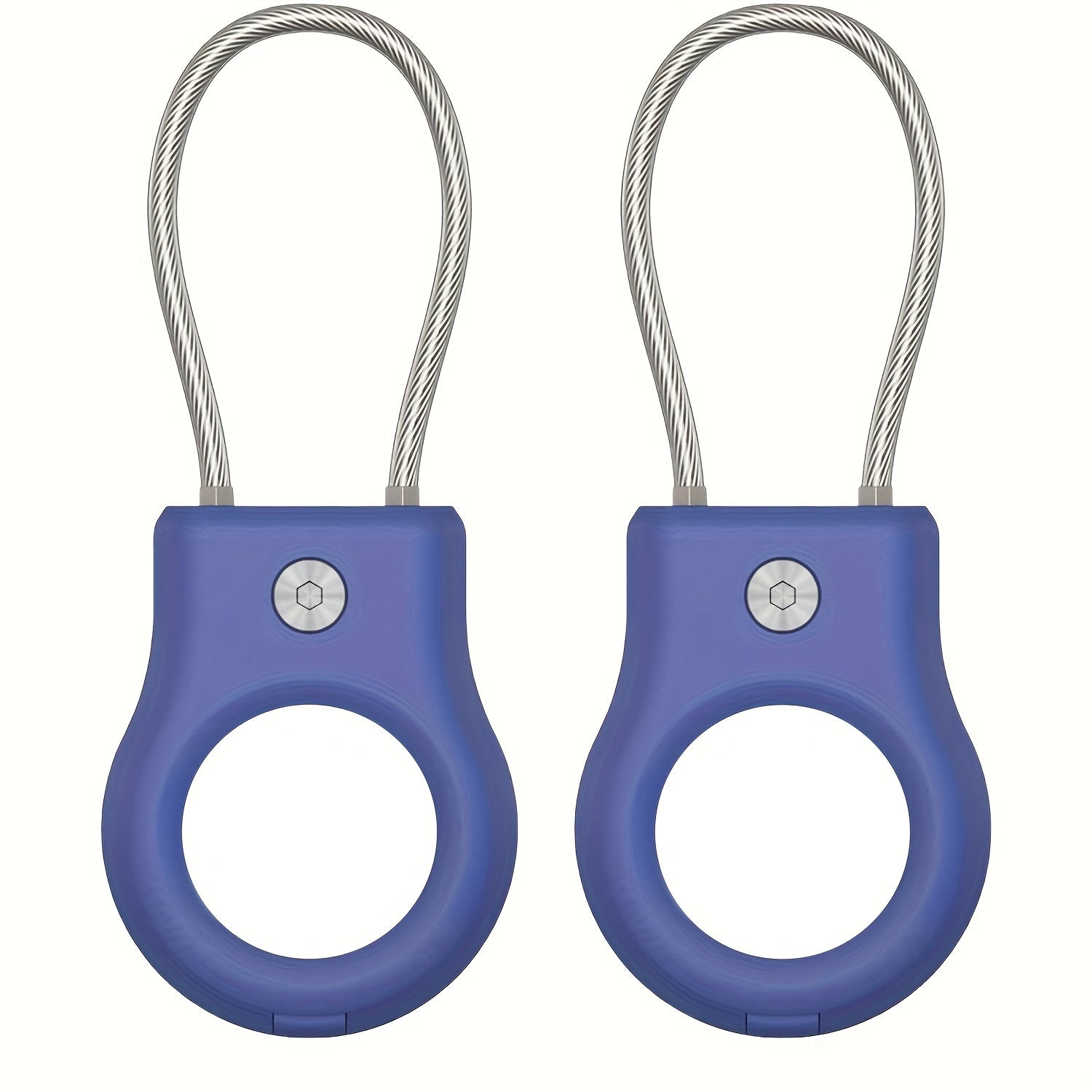 Durable Hard Plastic AirTag Keychain Holder with Lock Case for Luggage