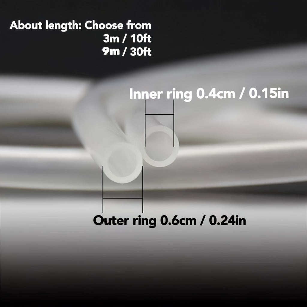 Silicone Aquarium Air Tubing 3.05m or 9.14m Translucent Flexible Water Pump Accessory
